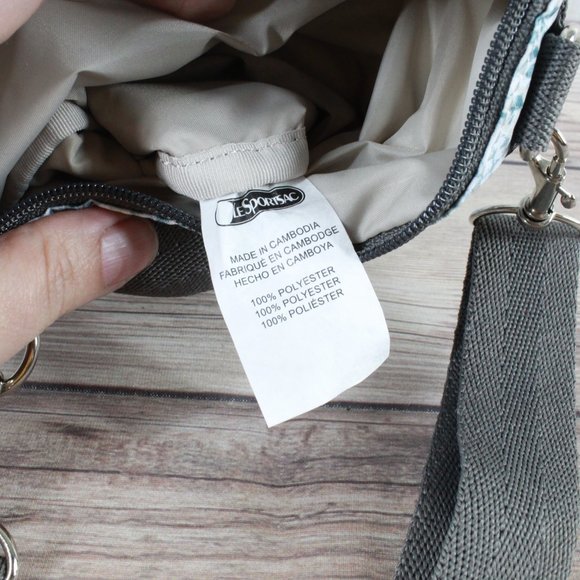 Le SportSac Green 100% Polyester Crossbody Bag Handbag Purse Travel - Picture 9 of 10